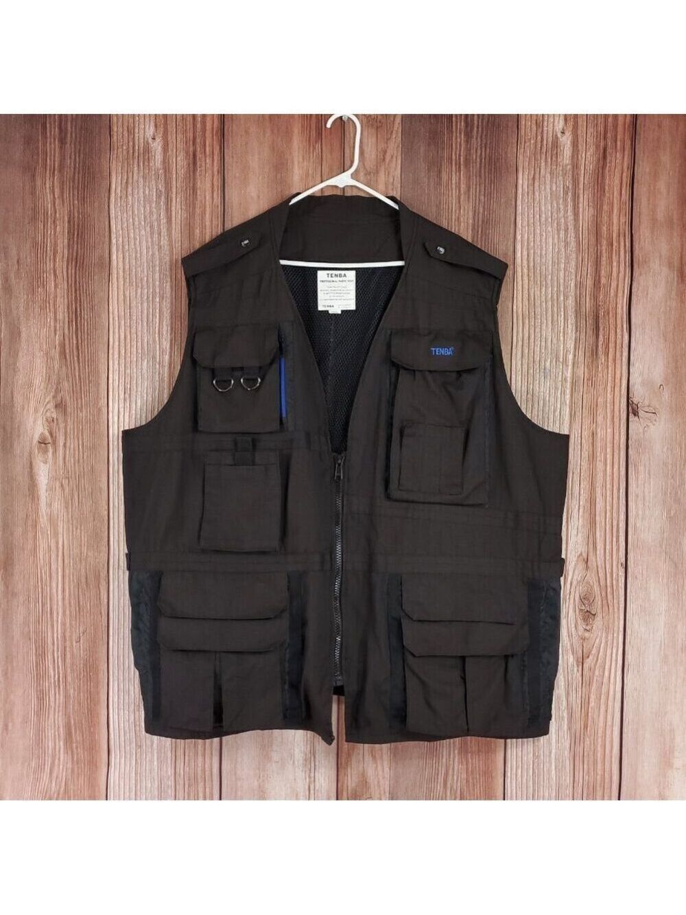 Tenba Mens Size 4XL Professional Photo Vest Dark Brown Vented Outdoor